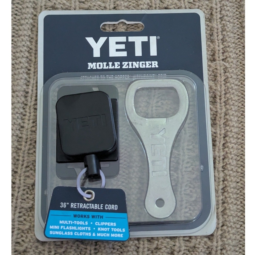 YETI Molle Zinger Retractable Tool Holder with Bottle Opener Black NEW